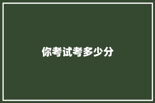 你考试考多少分 工作报告
