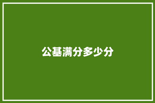公基满分多少分