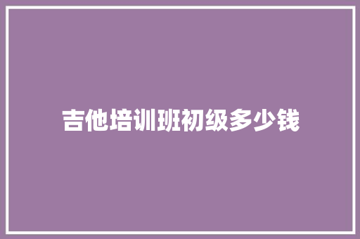 吉他培训班初级多少钱