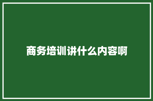 商务培训讲什么内容啊