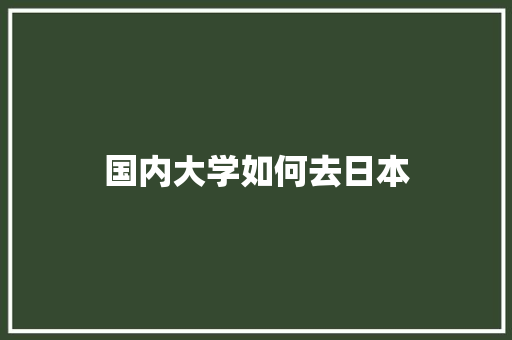 国内大学如何去日本