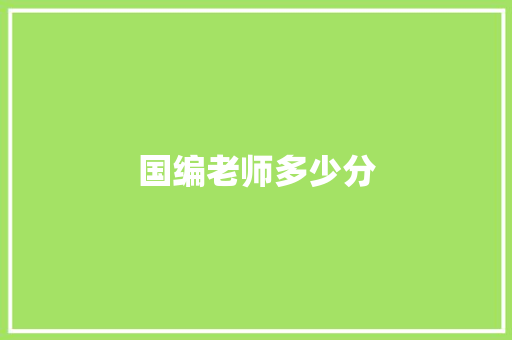 国编老师多少分