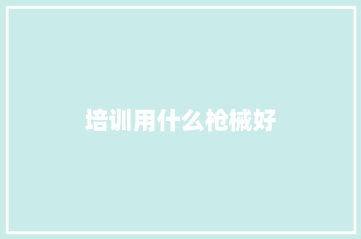 培训用什么枪械好