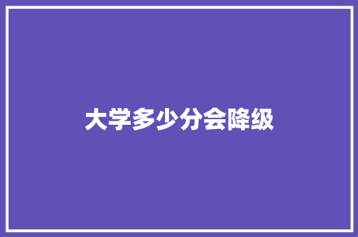 大学多少分会降级