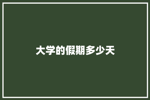 大学的假期多少天