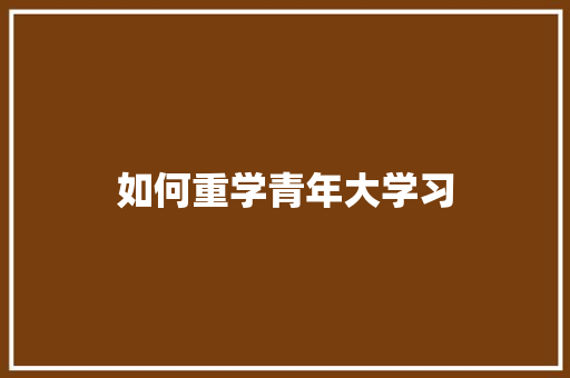 如何重学青年大学习