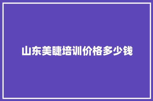 山东美睫培训价格多少钱