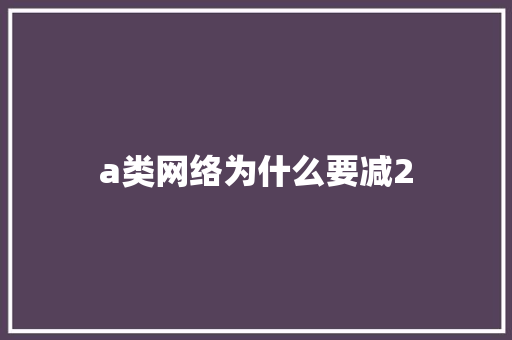 a类网络为什么要减2