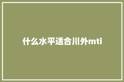 什么水平适合川外mti