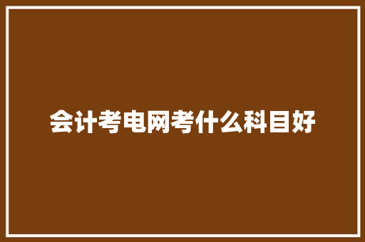 会计考电网考什么科目好