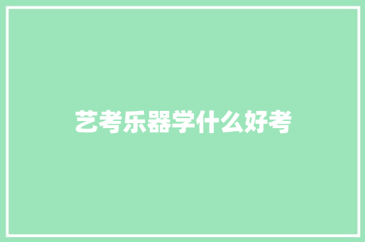 艺考乐器学什么好考
