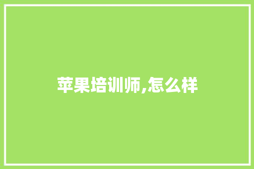 苹果培训师,怎么样