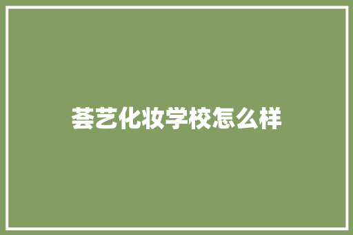 荟艺化妆学校怎么样