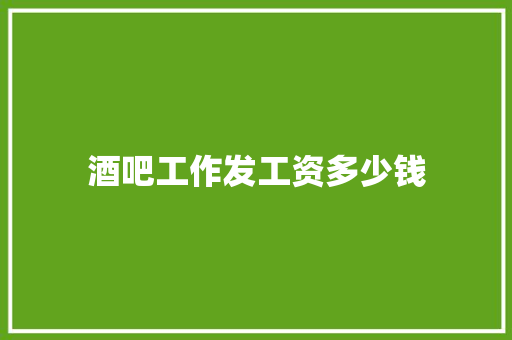 酒吧工作发工资多少钱