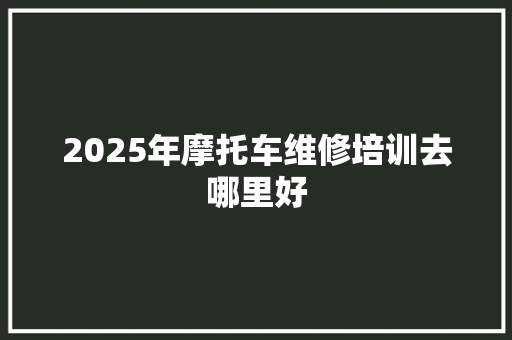 2025年摩托车维修培训去哪里好 工作类