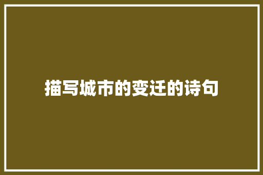 描写城市的变迁的诗句