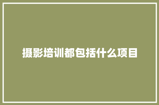 摄影培训都包括什么项目