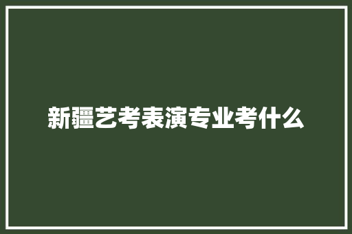 新疆艺考表演专业考什么 商业文稿