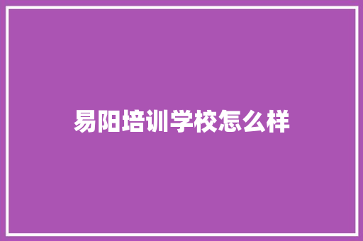 易阳培训学校怎么样