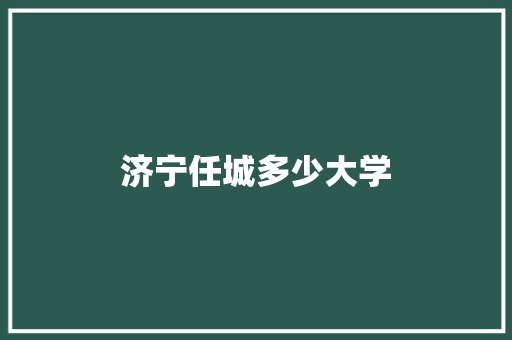 济宁任城多少大学 工作总结