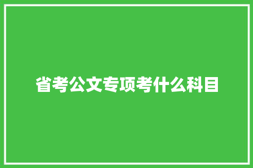 省考公文专项考什么科目