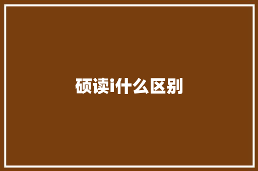硕读i什么区别 工作总结