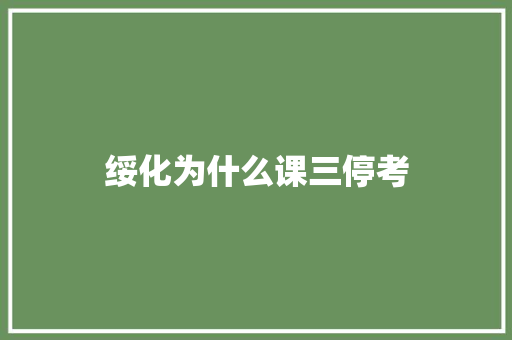 绥化为什么课三停考 工作类