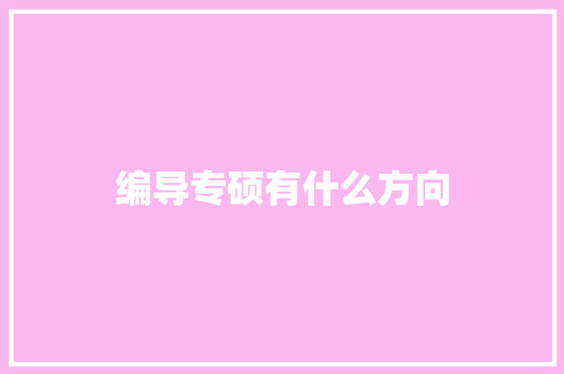 编导专硕有什么方向 采访稿