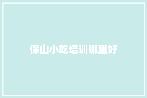 保山小吃培训哪里好 商业文稿