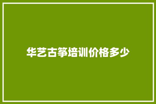 华艺古筝培训价格多少