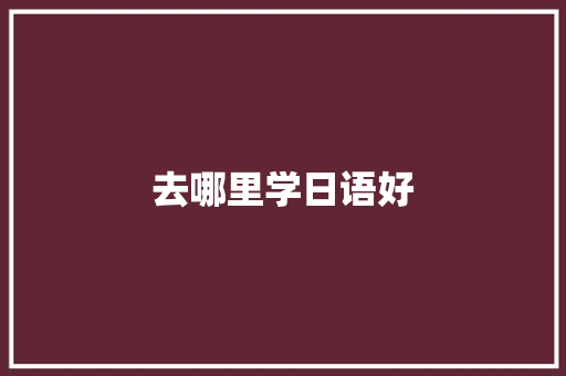 去哪里学日语好 工作总结