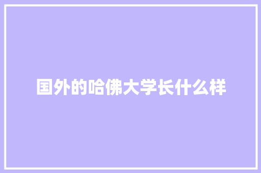国外的哈佛大学长什么样 生活感悟