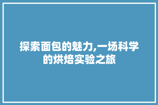 探索面包的魅力,一场科学的烘焙实验之旅