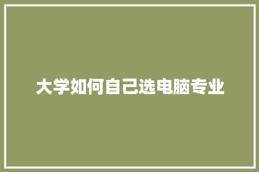 大学如何自己选电脑专业