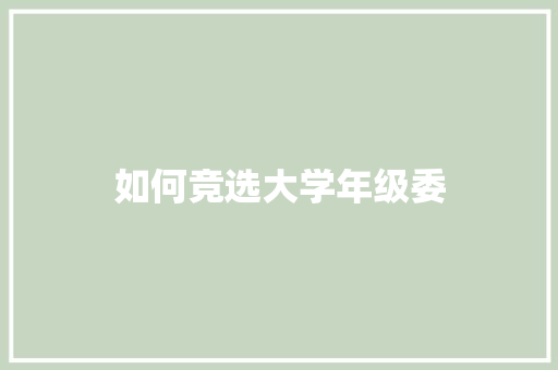 如何竞选大学年级委