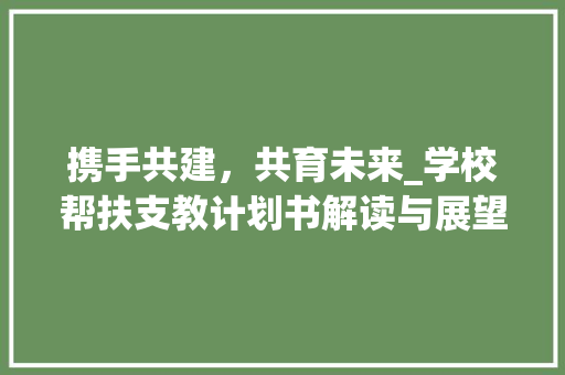 携手共建，共育未来_学校帮扶支教计划书解读与展望
