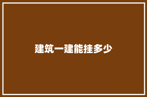 建筑一建能挂多少