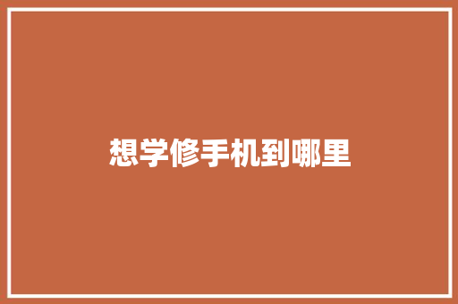 想学修手机到哪里