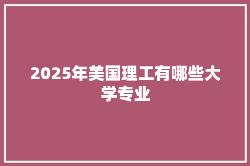 2025年美国理工有哪些大学专业