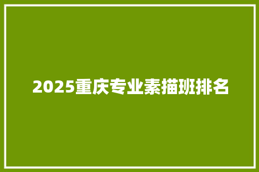 2025重庆专业素描班排名 工作报告