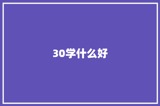 30学什么好