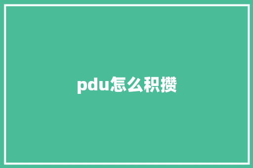 pdu怎么积攒 工作总结