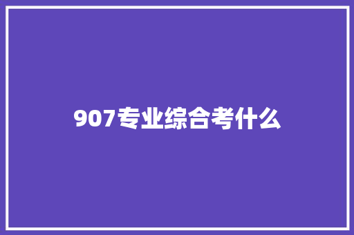 907专业综合考什么