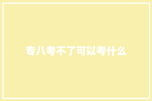 专八考不了可以考什么