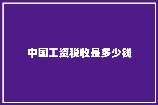 中国工资税收是多少钱