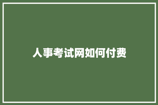 人事考试网如何付费