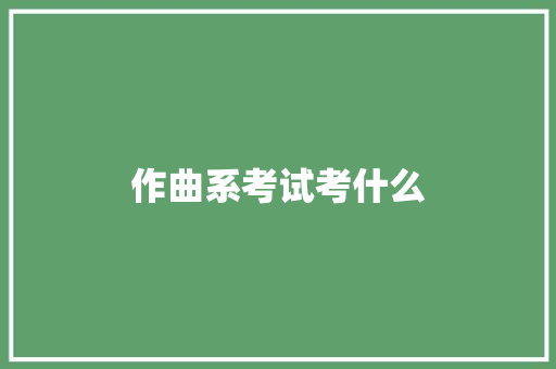 作曲系考试考什么