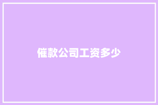 催款公司工资多少