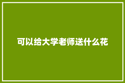 可以给大学老师送什么花