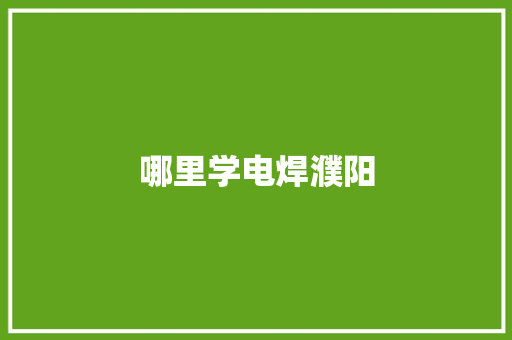 哪里学电焊濮阳